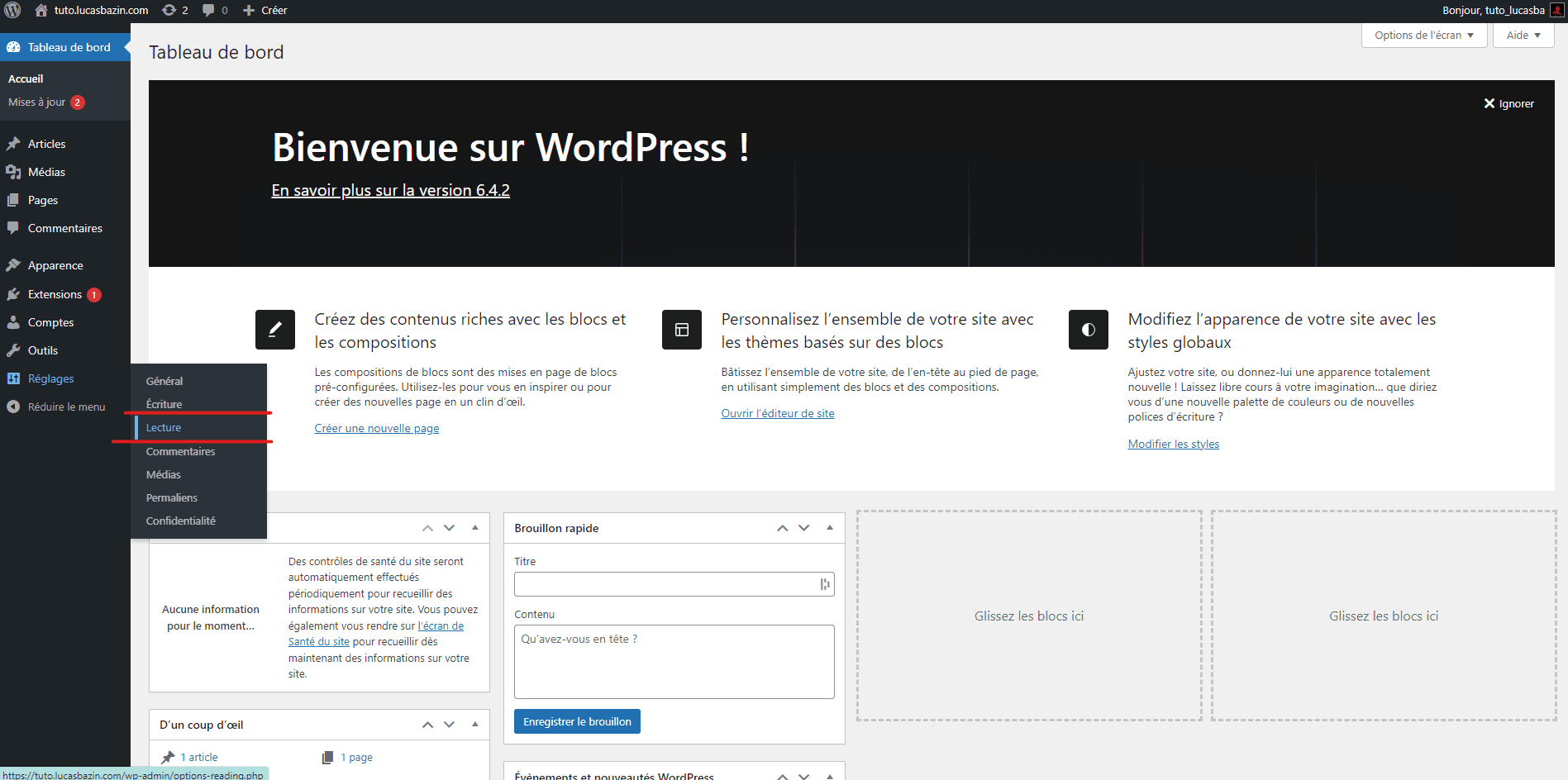 Pourquoi et comment modifier la page daccueil WordPress lucasbazin 2